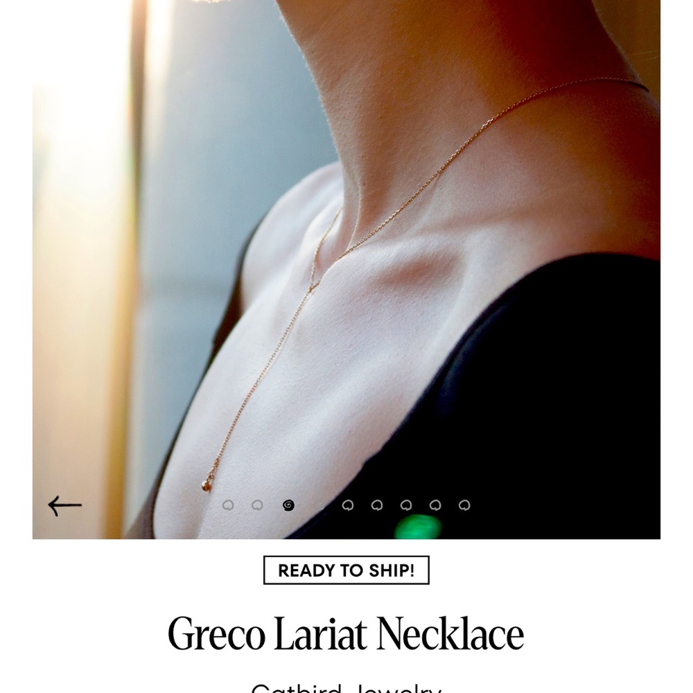 Catbird Gold Lariat Necklace in 14k yellow gold